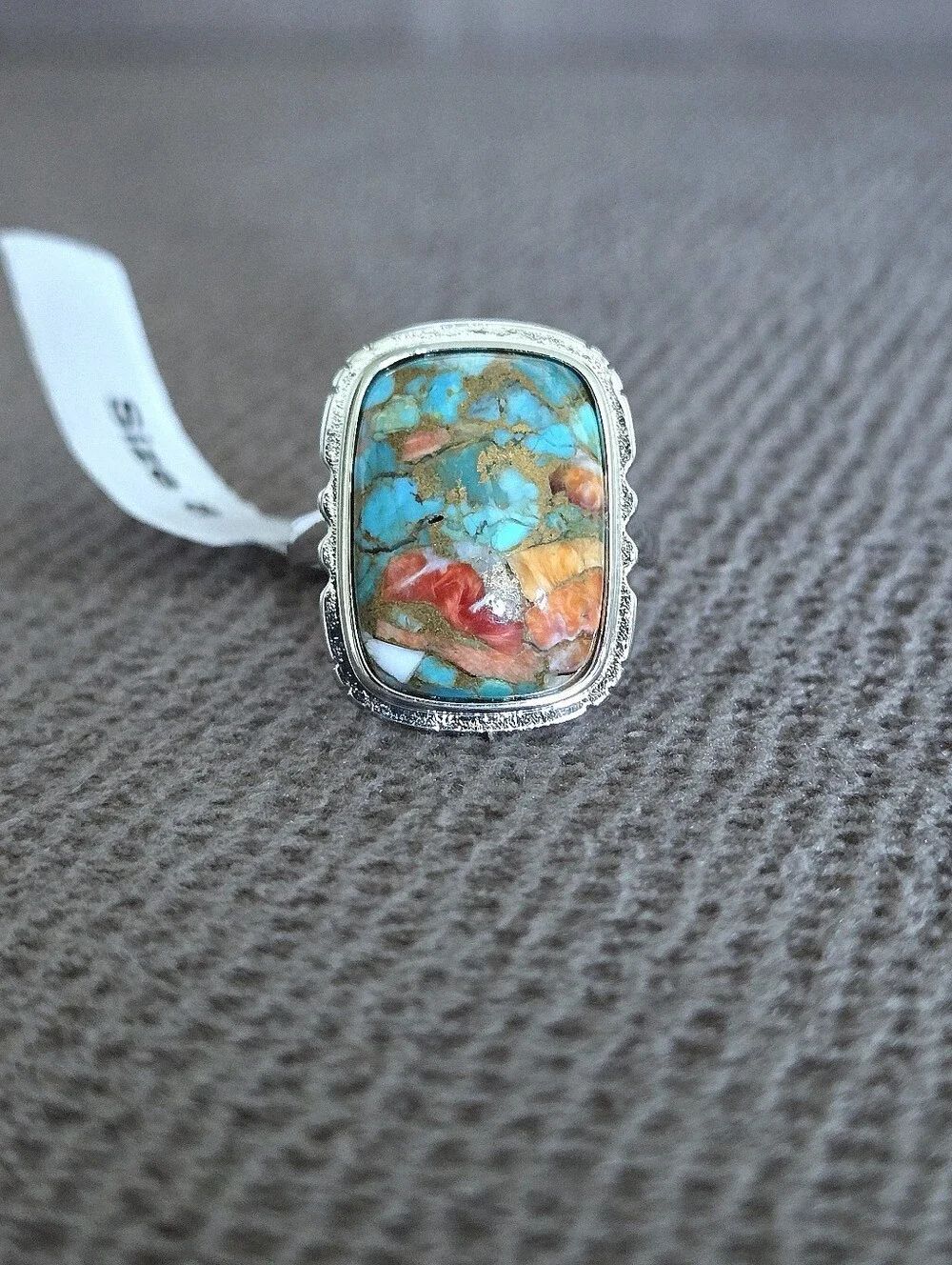 Gemolio Rectangular Oyster🦪 Turquoise🩵 Ring💍 - NWT - Picture 4 of 16